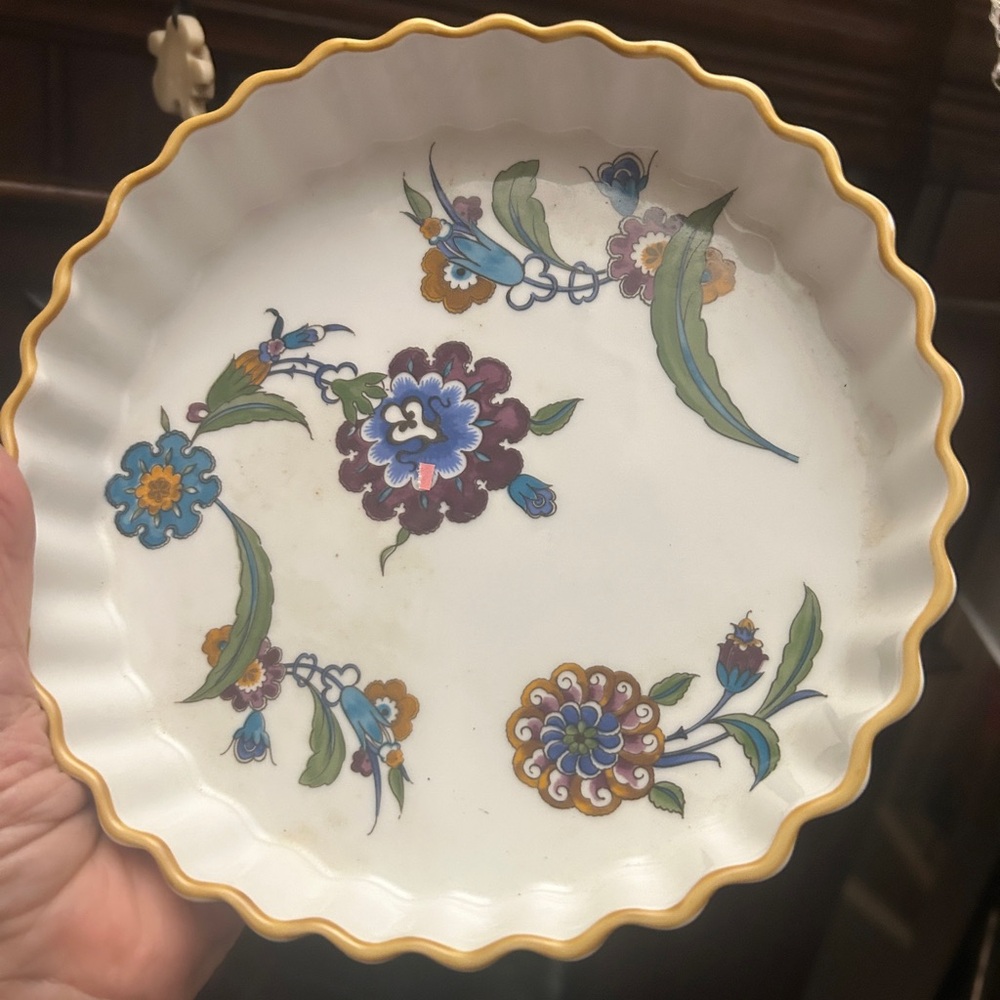 Royal Worcester Porcelain Palmyra Quiche Dish England Oven to Table 8.5” Unused